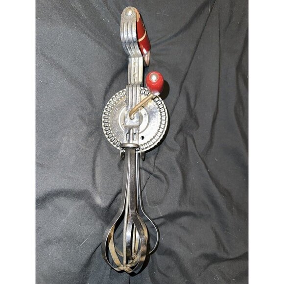 Ekco A&J Hand Crank Mixer Beater Wood Enamel Paint Handle - Picture 3 of 4